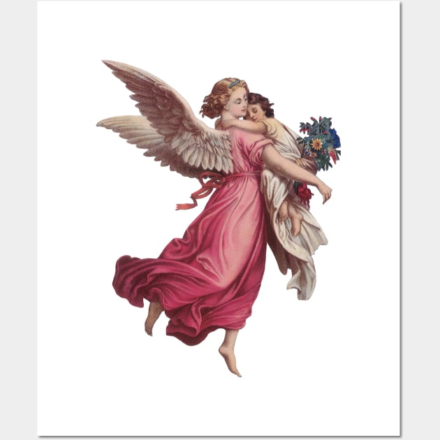 Vintage Victorian Era Christmas Angel Wall Art by MasterpieceCafe